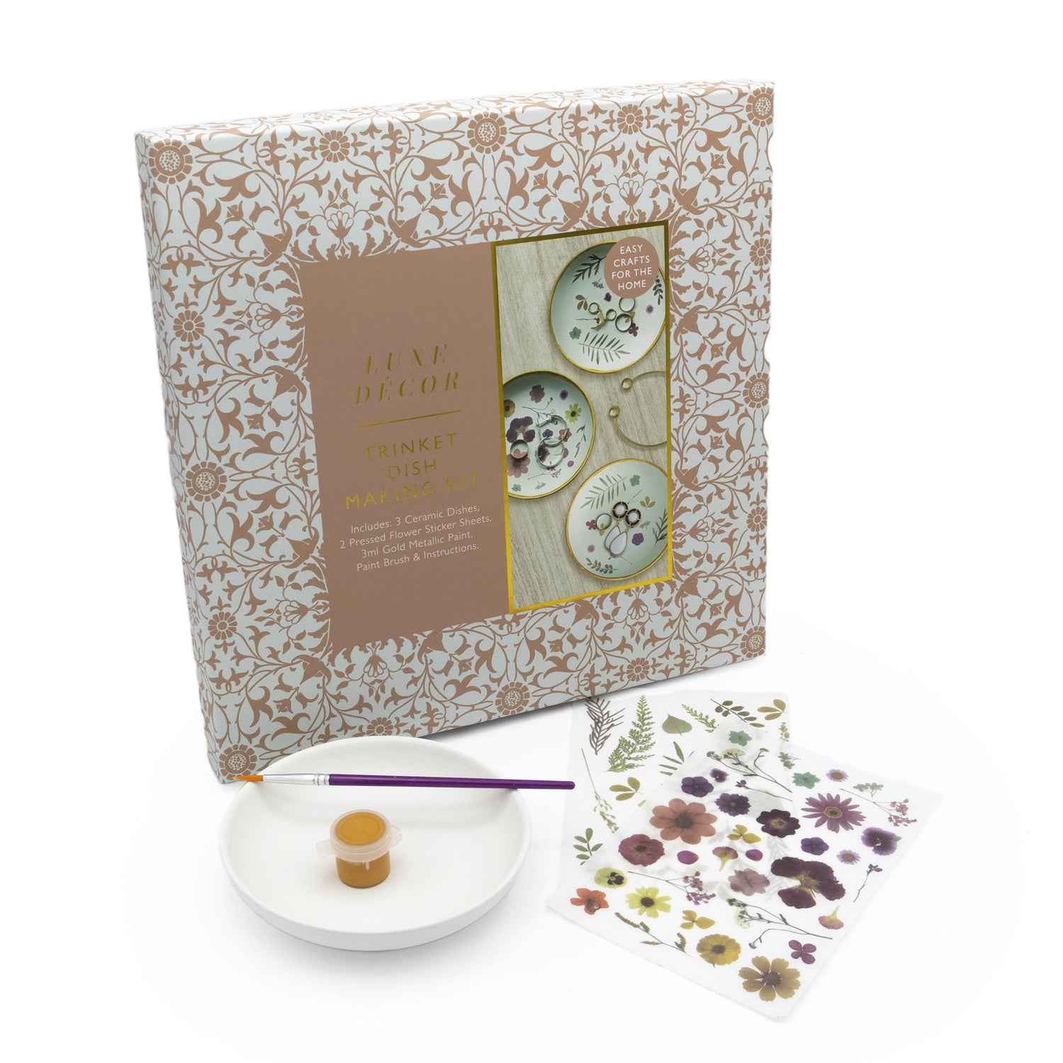 Luxe Décor Floral Trinket Dish Making Kit
