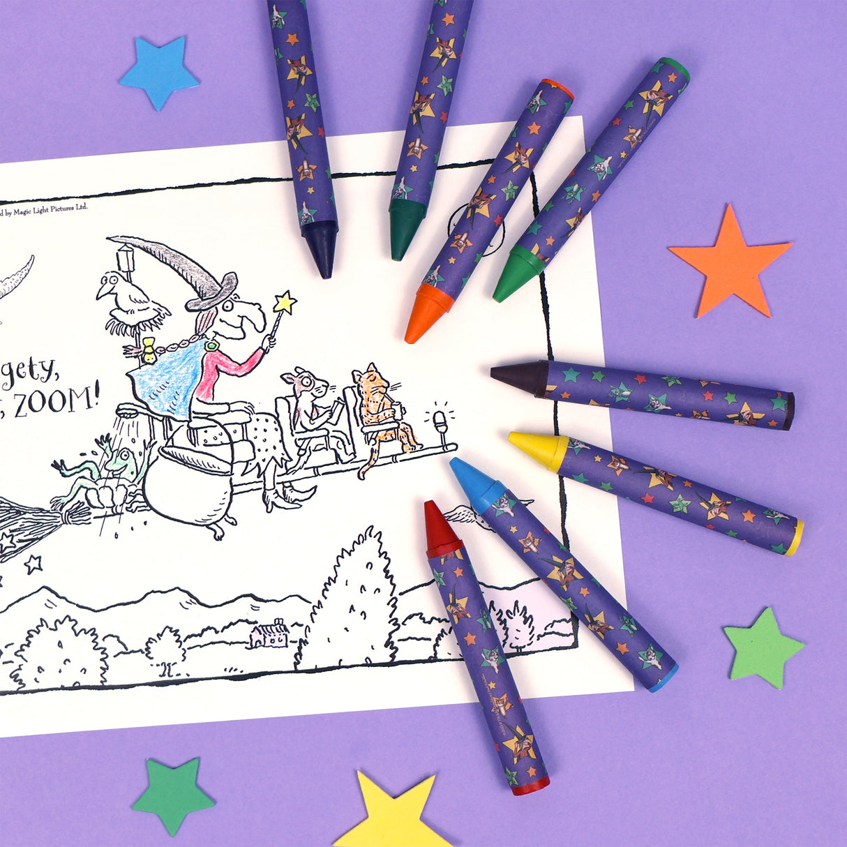 Room On The Broom Set of 8 Jumbo Crayons