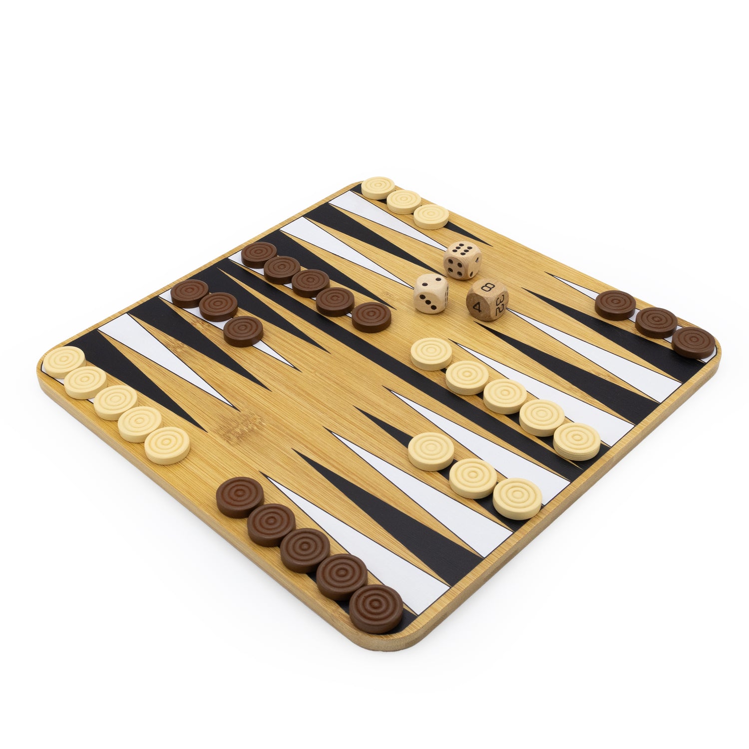 Bamboo Backgammon & Chess Double Set - Made Using Sustainable Materials