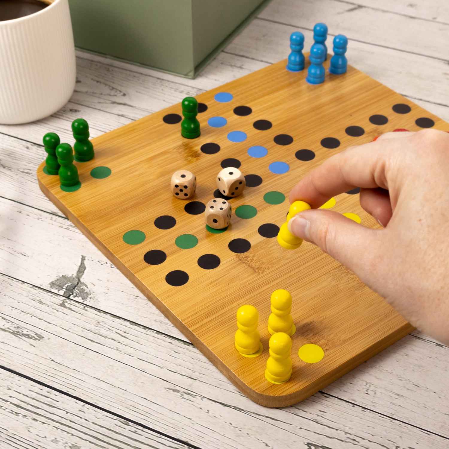 Bamboo Chinese Chequers & Ludo Double Set - Made Using Sustainable Materials