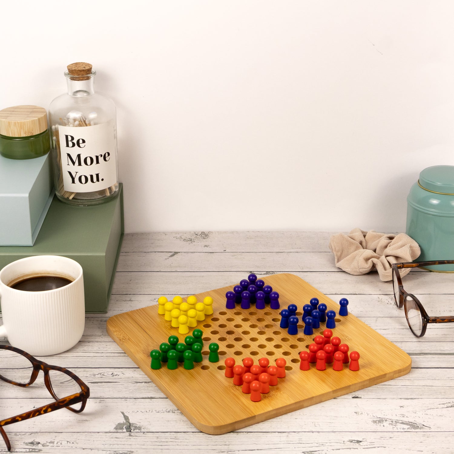 Bamboo Chinese Chequers & Ludo Double Set - Made Using Sustainable Materials