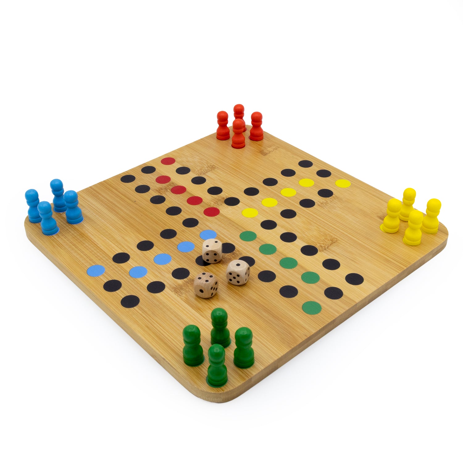 Bamboo Chinese Chequers & Ludo Double Set - Made Using Sustainable Materials