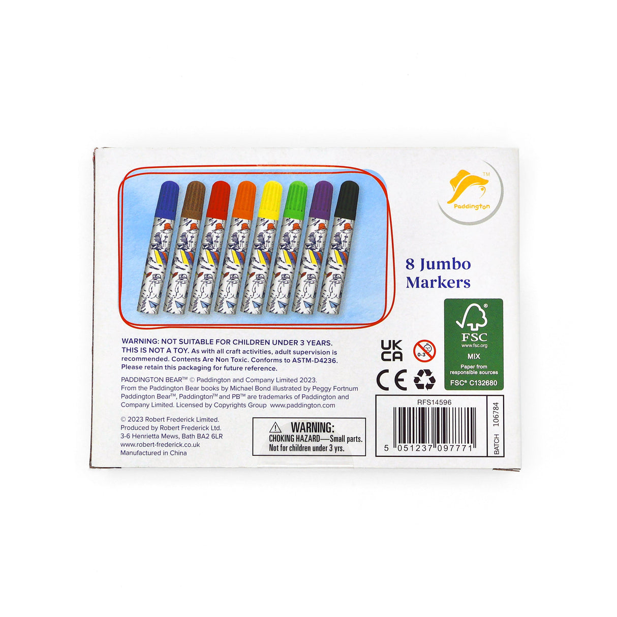 Paddington Set of 8 Jumbo Marker Pens