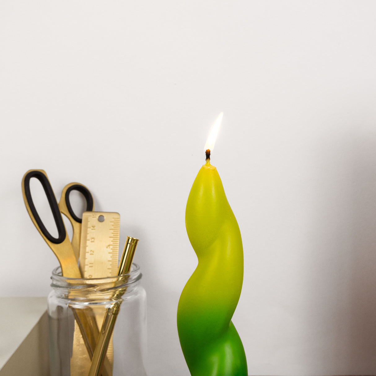 Elysian Twisted Design Table Candle In Gift Box