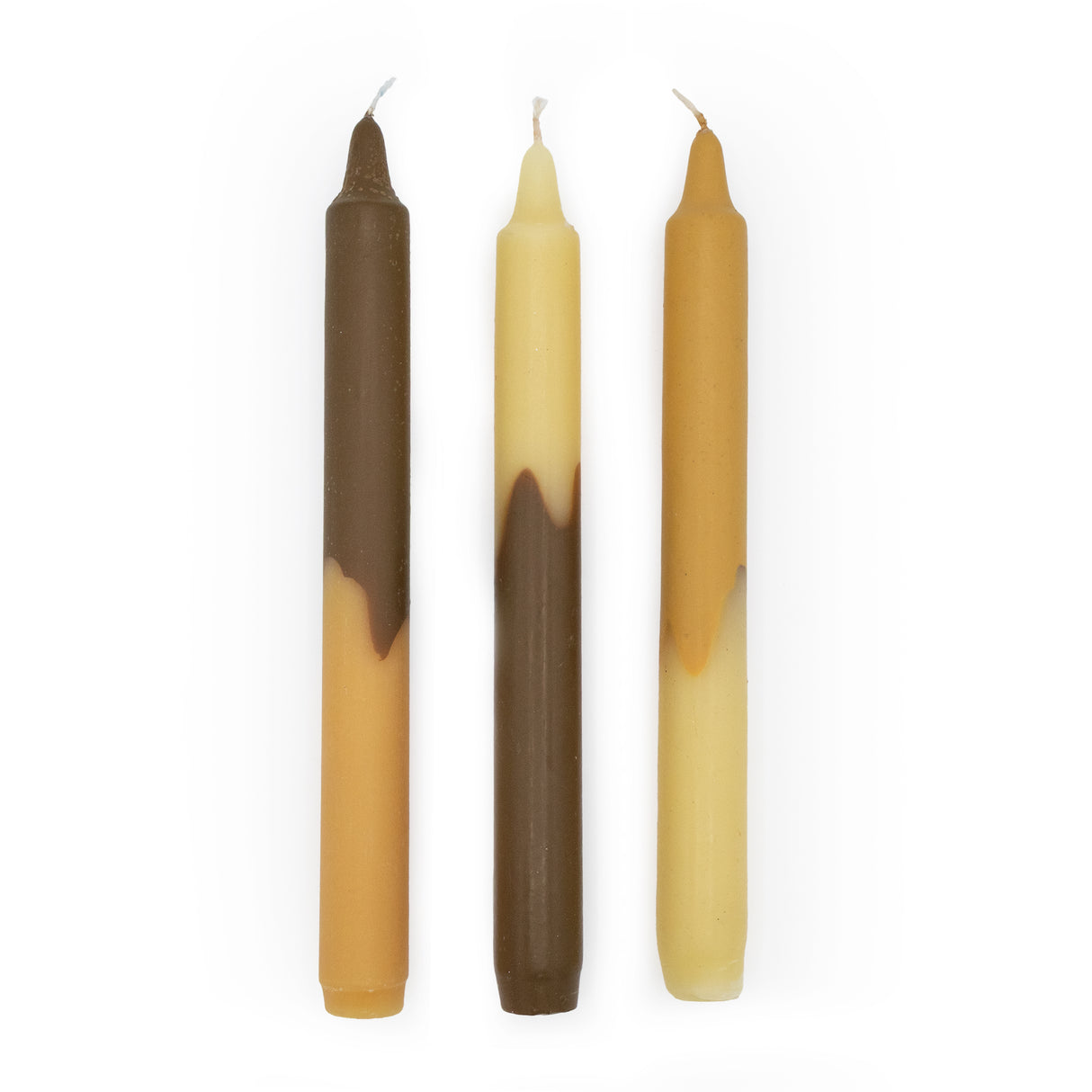 Elysian Dipped Design Table Candles In Gift Box - Set Of Three