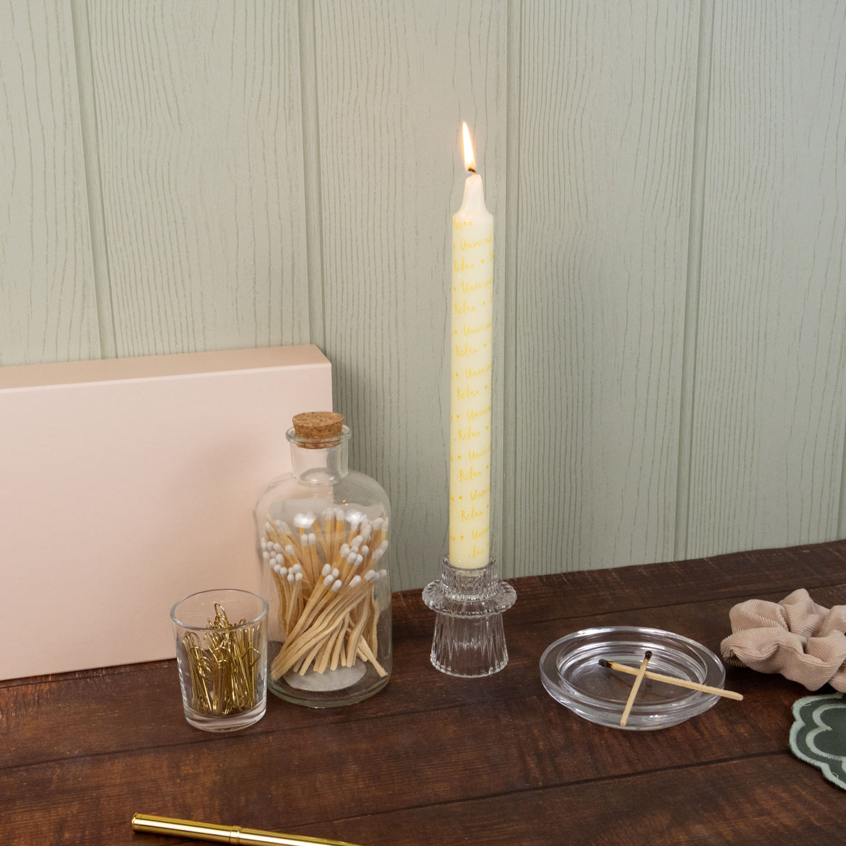 Willow and Belle Relax and Unwind Design Table Candles In Gift Box Set Of Two