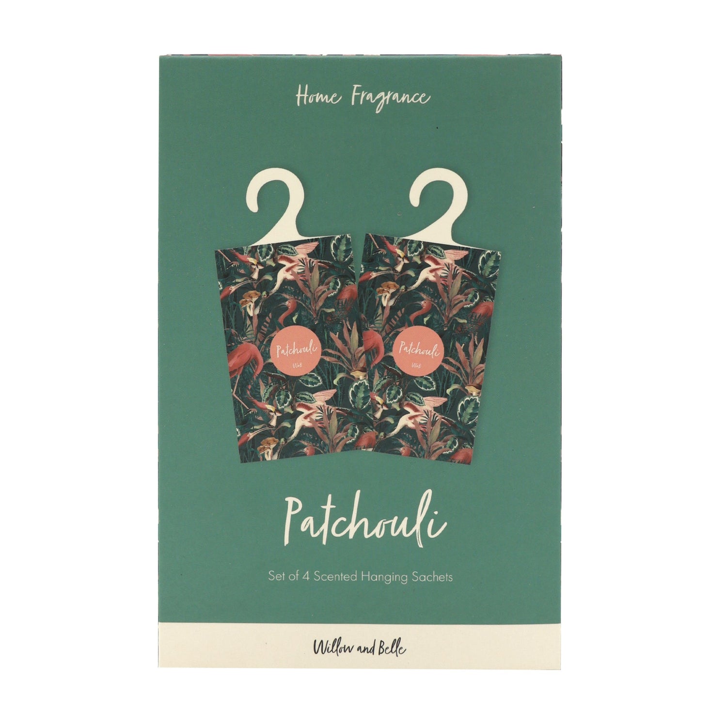 Willow and Belle Scented Hanging Sachet - Set of 4 Patchouli - Jungle Green Design