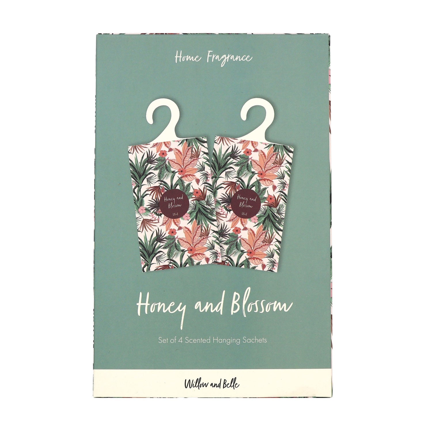 Willow and Belle Scented Hanging Sachet - Set of 4 Honey and Blossom - Tropical Design