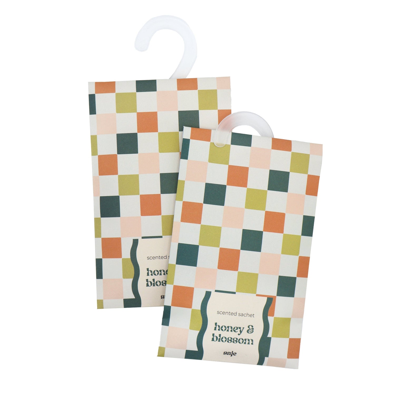 Saje Scented Hanging Sachet - Set of 4 Honey and Blossom - Chess Design