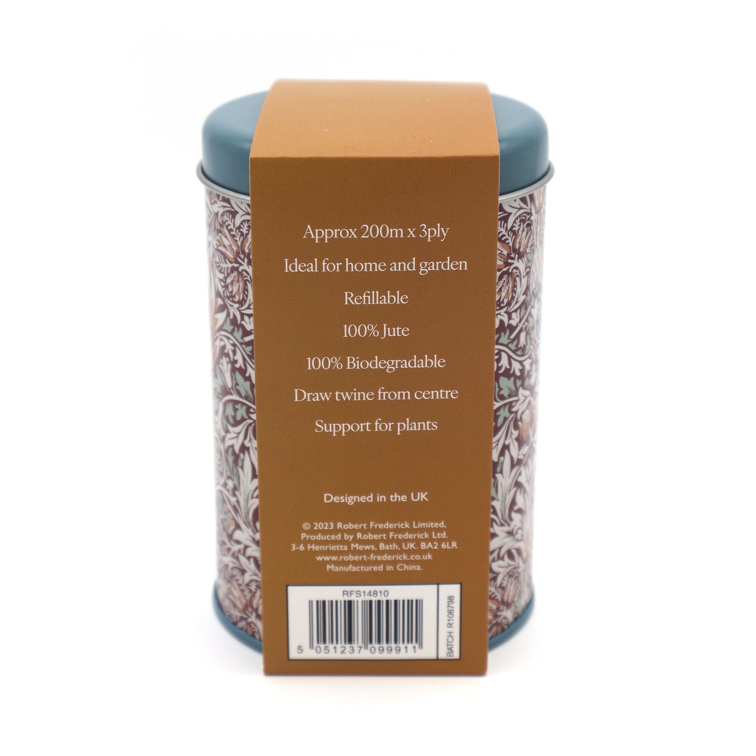 Orange Grove Garden and Household Twine in Refillable Tin – William Morris Design Tin