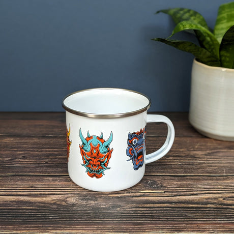 Demon Faces Enamel  Mug