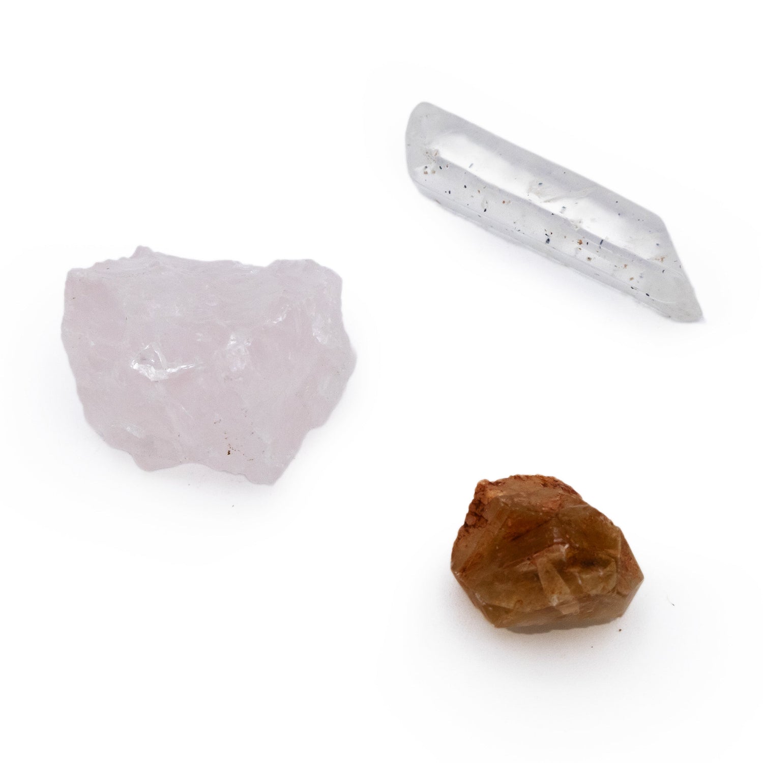 Willow and Belle Green Ombre Candle & Crystal Set - Includes Two Twisted Candles and Three Crystal Stones