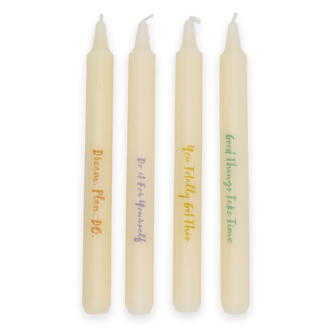 Willow and Belle Quote Design Table Candles In Gift Box Set Of Four