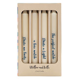 Willow and Belle Quote Design Table Candles In Gift Box Set Of Four