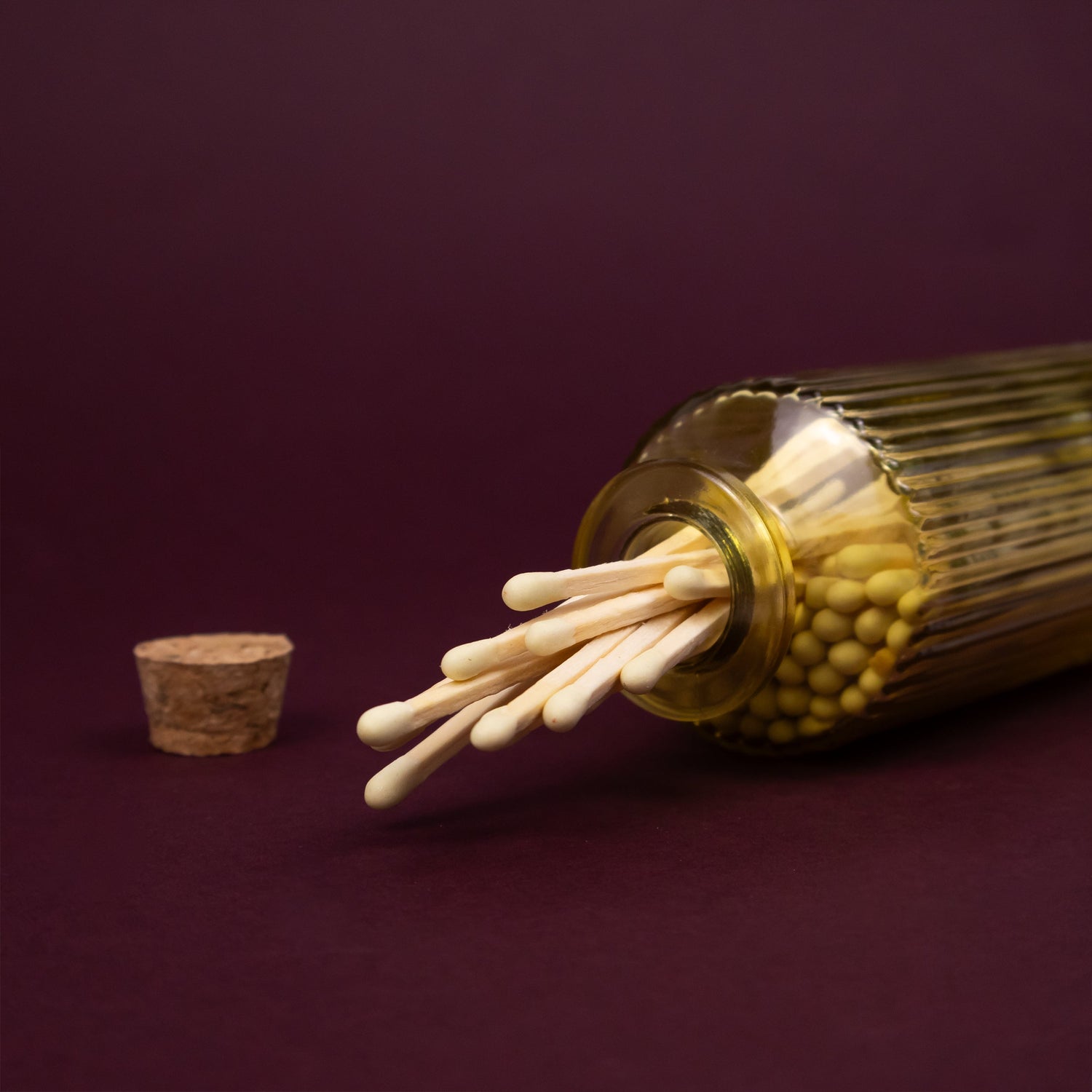 Elysian U Design Candle With Ceramic Tray & Matches In Glass Jar