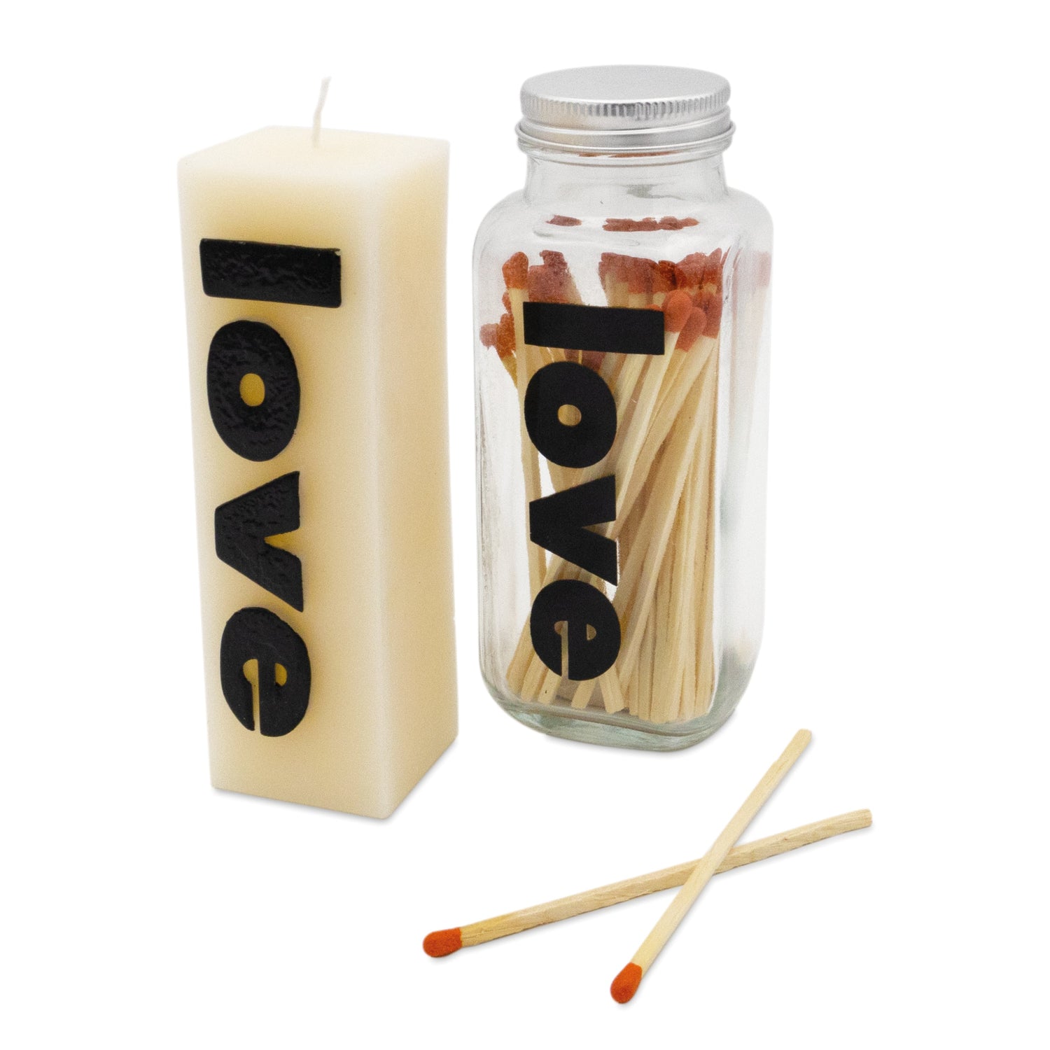 Saje Love Candle and Matches In Glass Jar