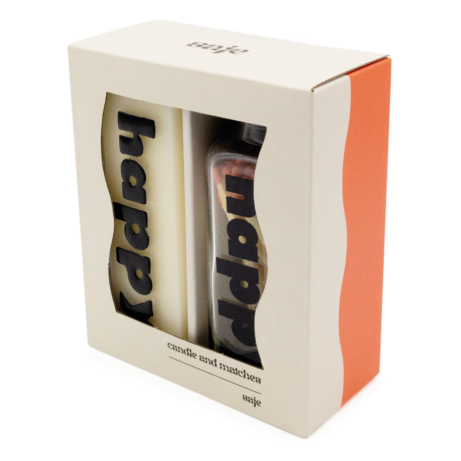 Saje Happy Candle and Matches In Glass Jar