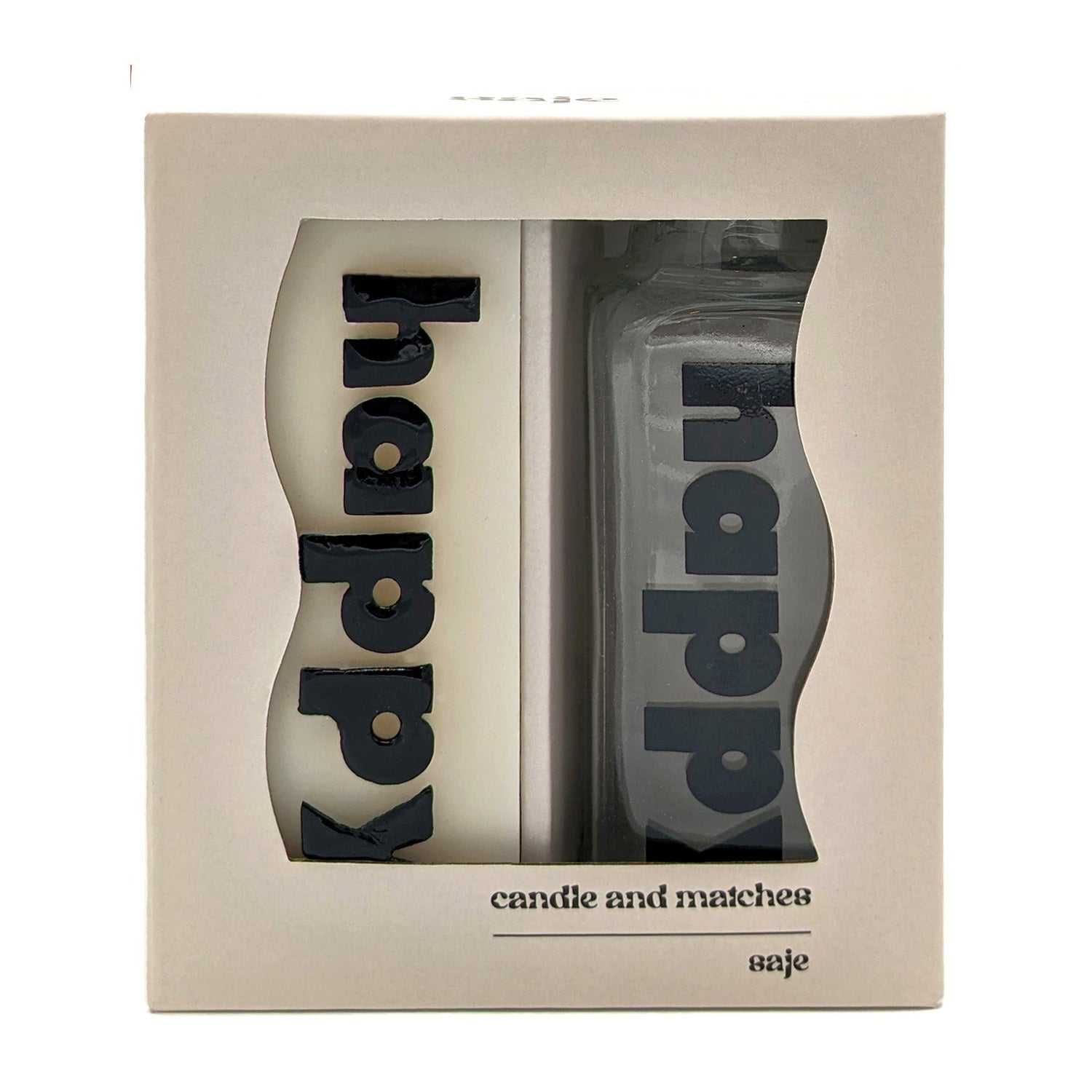 Saje Happy Candle and Matches In Glass Jar