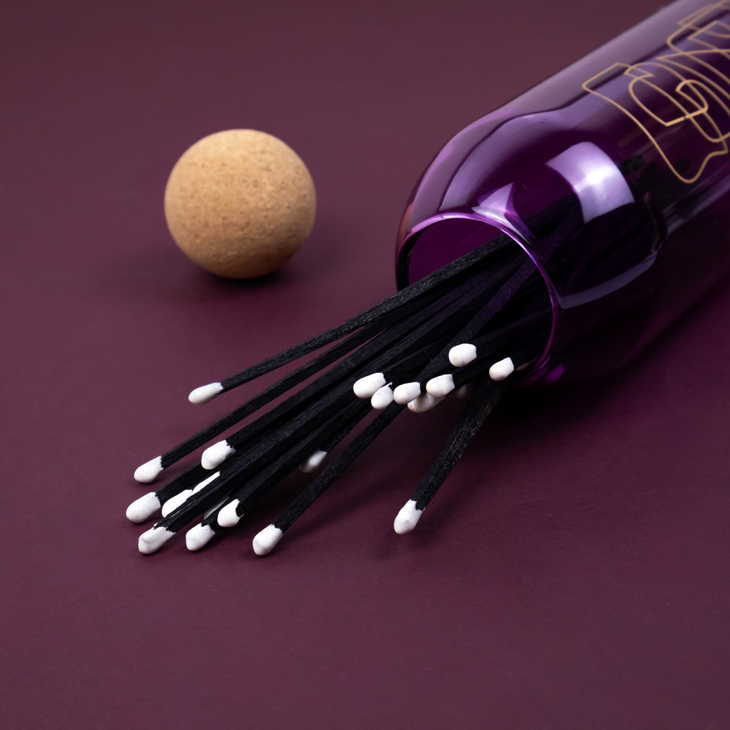 Elysian Shaped Tower Candle & Matches In Glass Jar With Cork Stopper