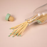 Willow and Belle Ribbed Pillar Candle & Matches In Glass Jar