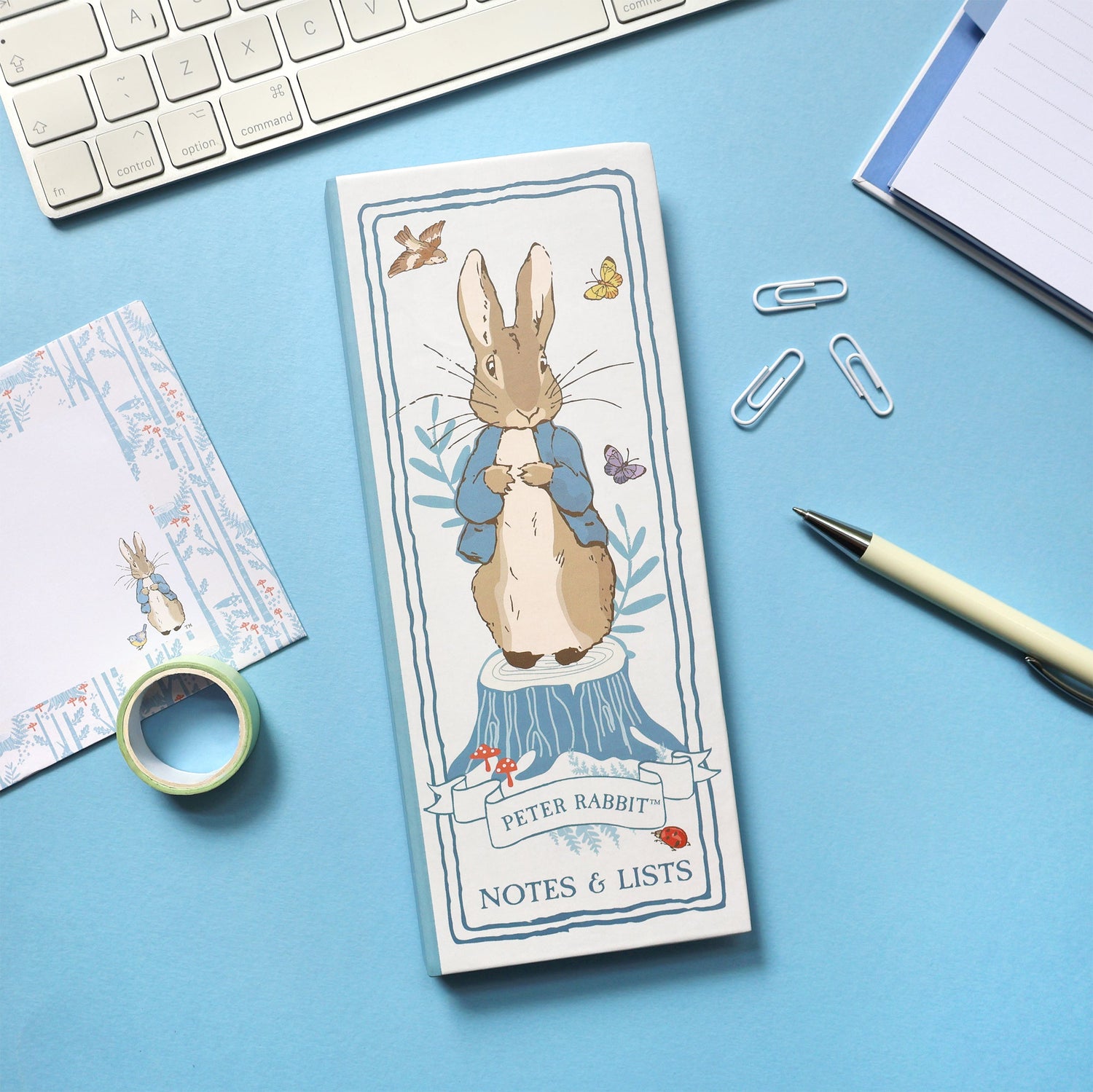 Peter Rabbit Tall Notepad and List Set with Pencil - Forest Picnic Design