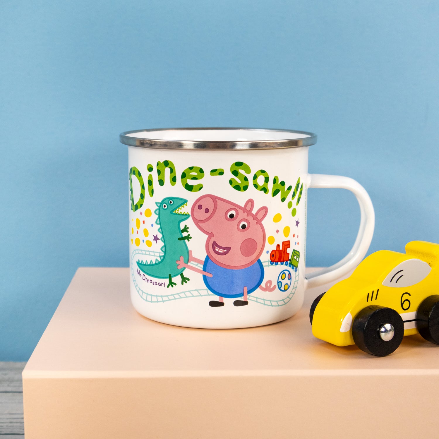 Peppa Pig Enamel Mug - George Loves Muddy Puddles Design
