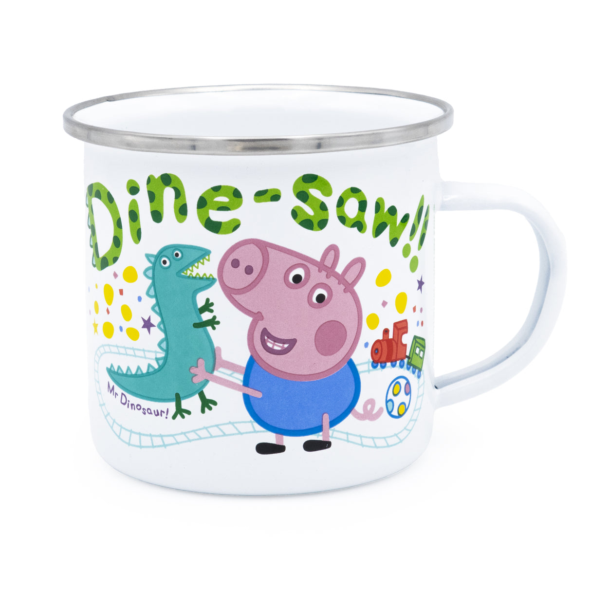 Peppa Pig Enamel Mug - George Loves Muddy Puddles Design