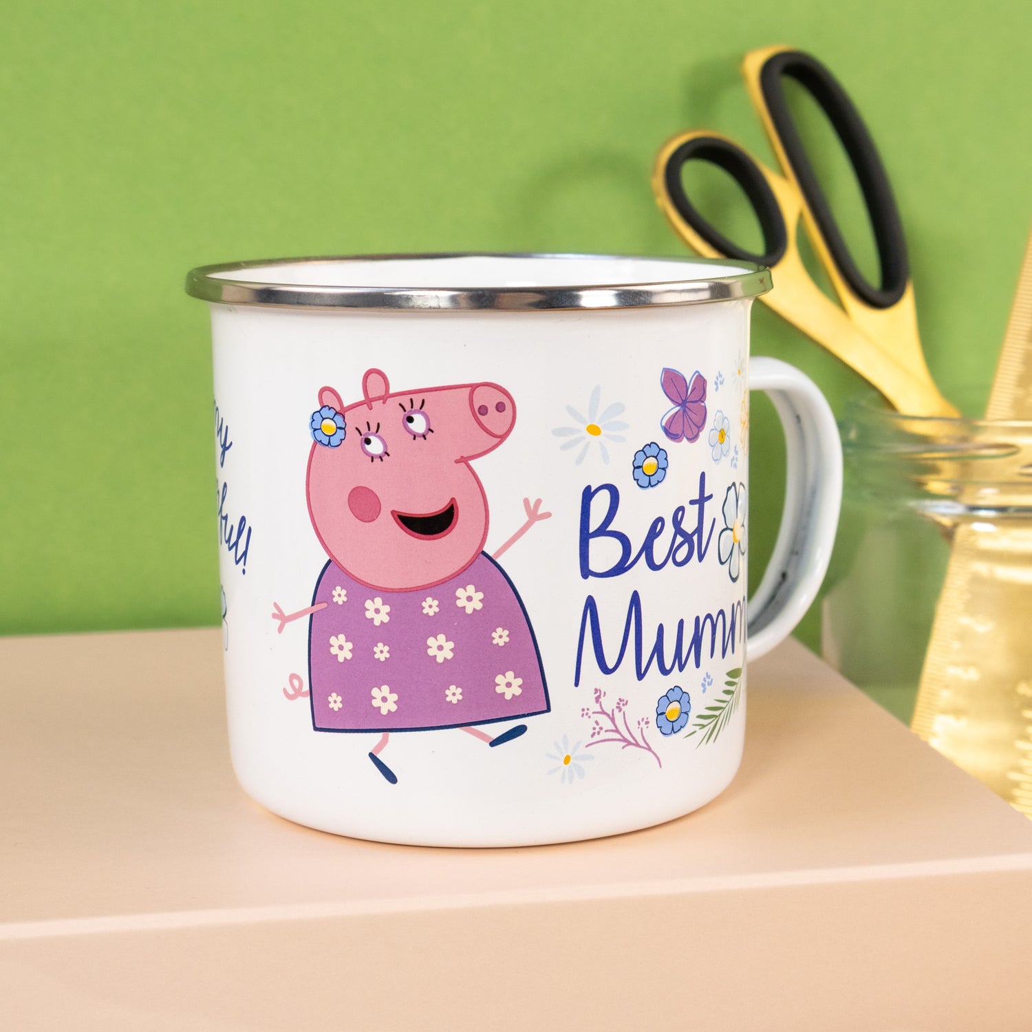 Peppa Pig Enamel Mug - Best Mummy Design