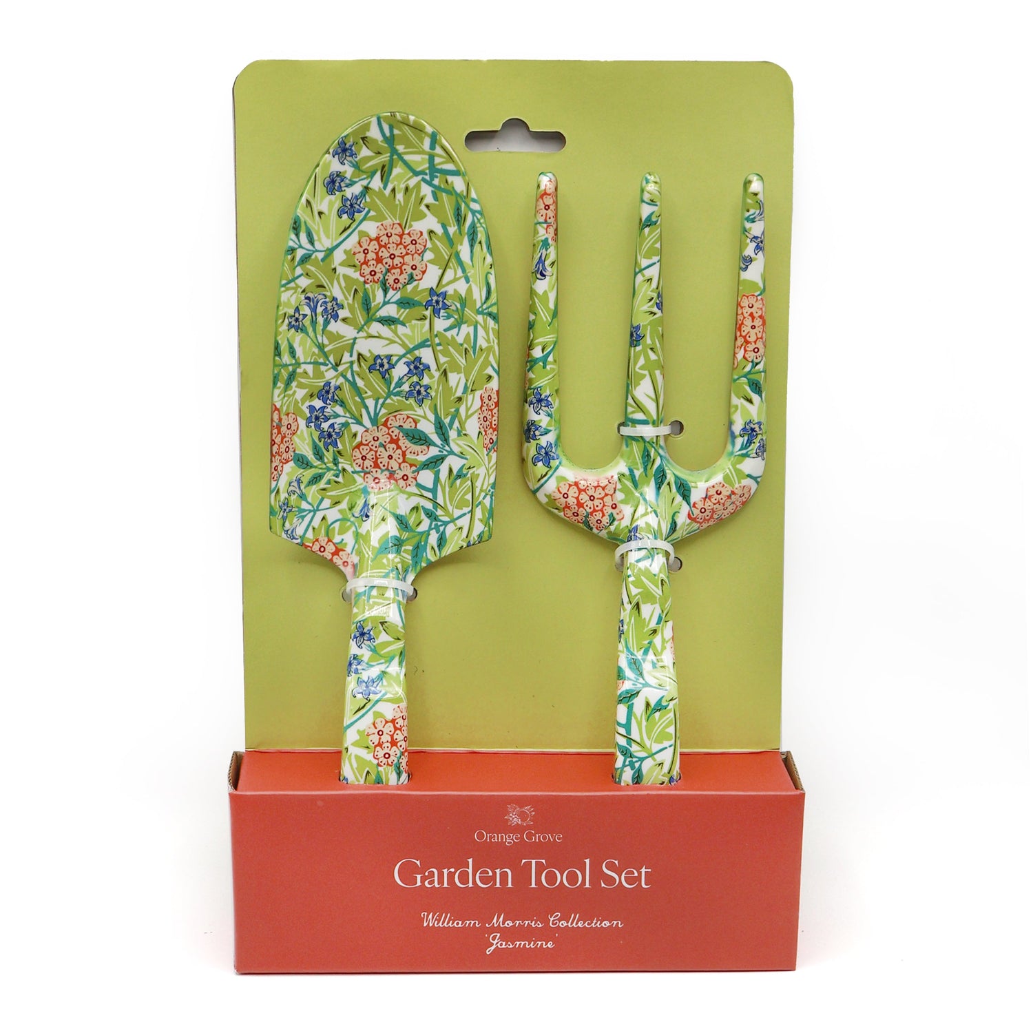 Orange Grove Fork and Trowel Garden Tool Set - William Morris Jasmine Design