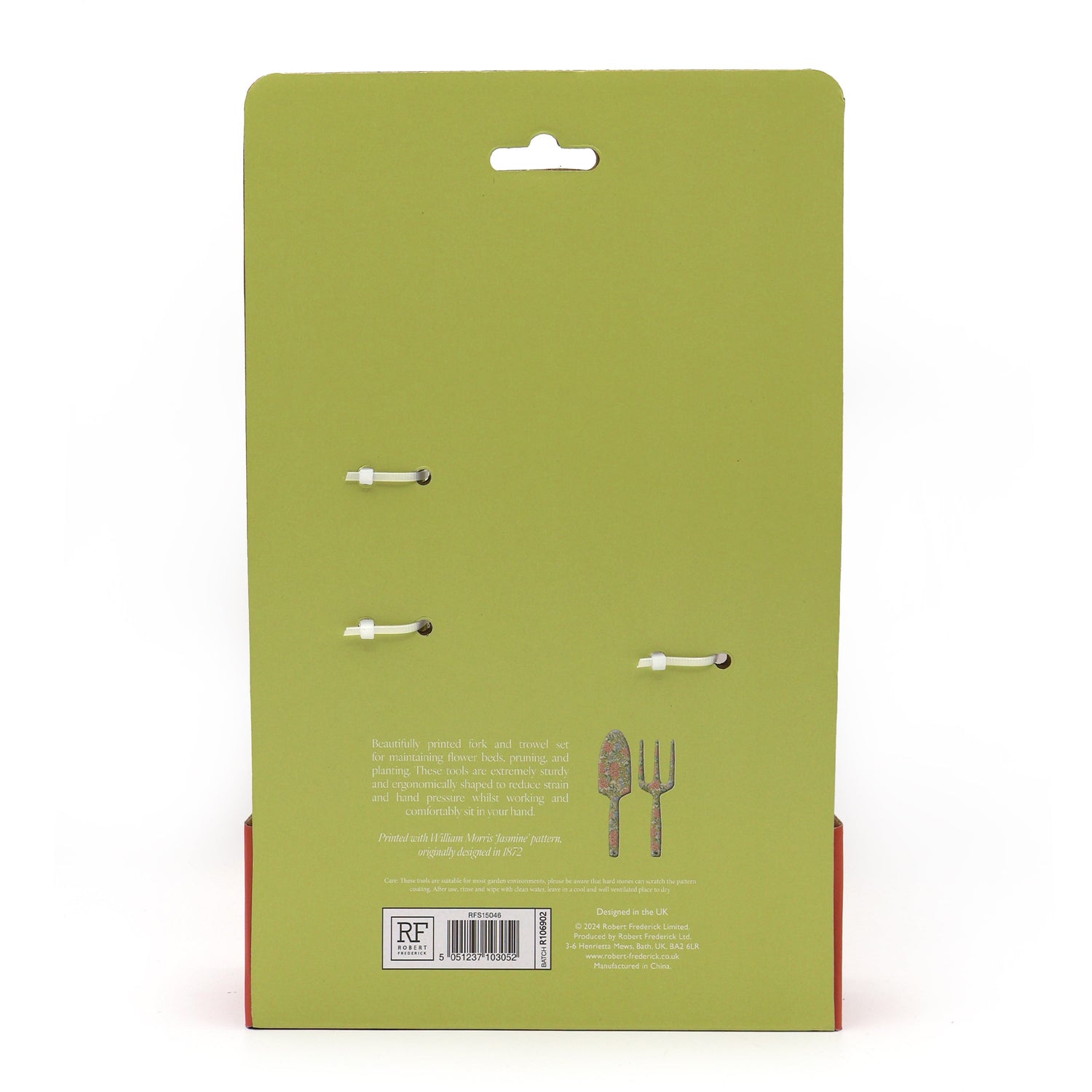 Orange Grove Fork and Trowel Garden Tool Set - William Morris Jasmine Design