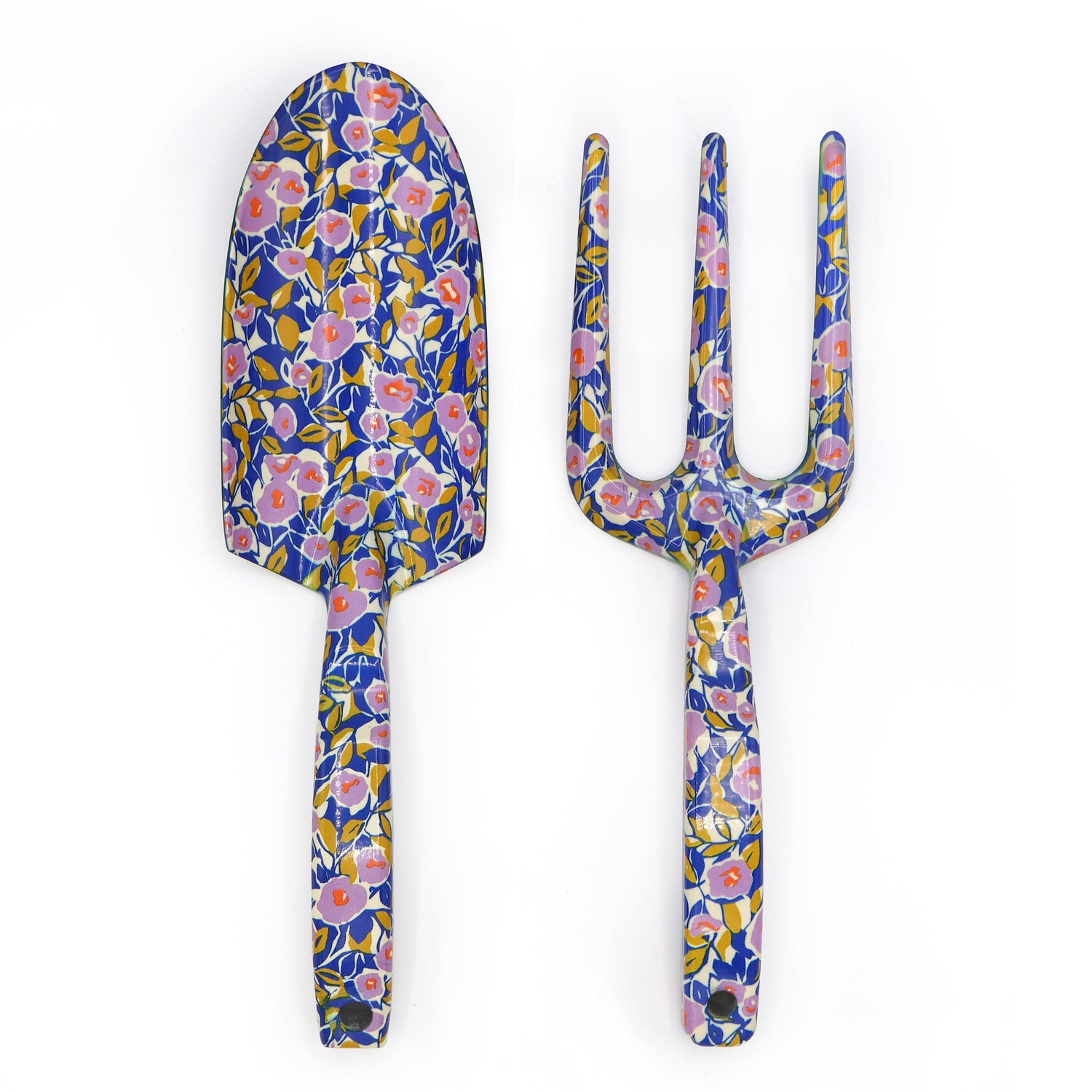 Willow and Belle Fork and Trowel Garden Tool Set - Abstract Floral Design