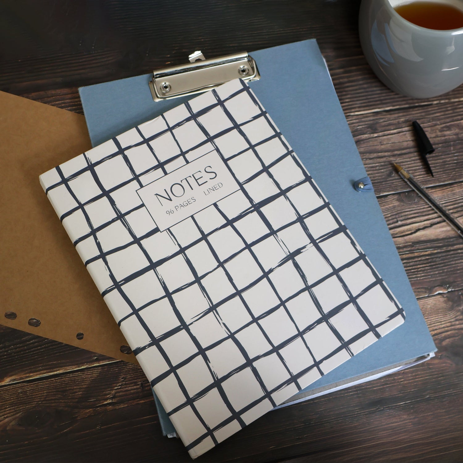 Journal Notebook – Monochrome Grid B5 Design