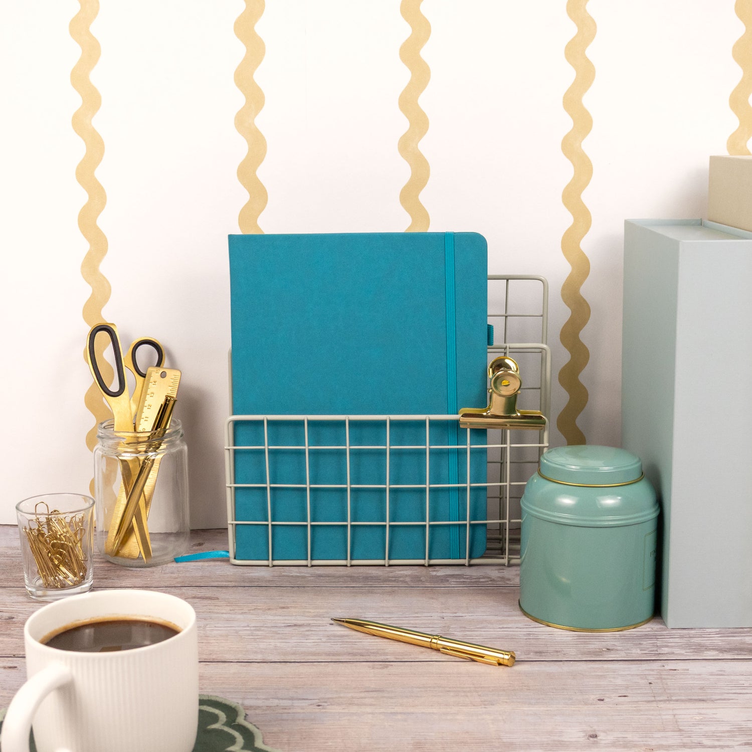 RK Journal Notebook – Faux Suede Teal B5 Design