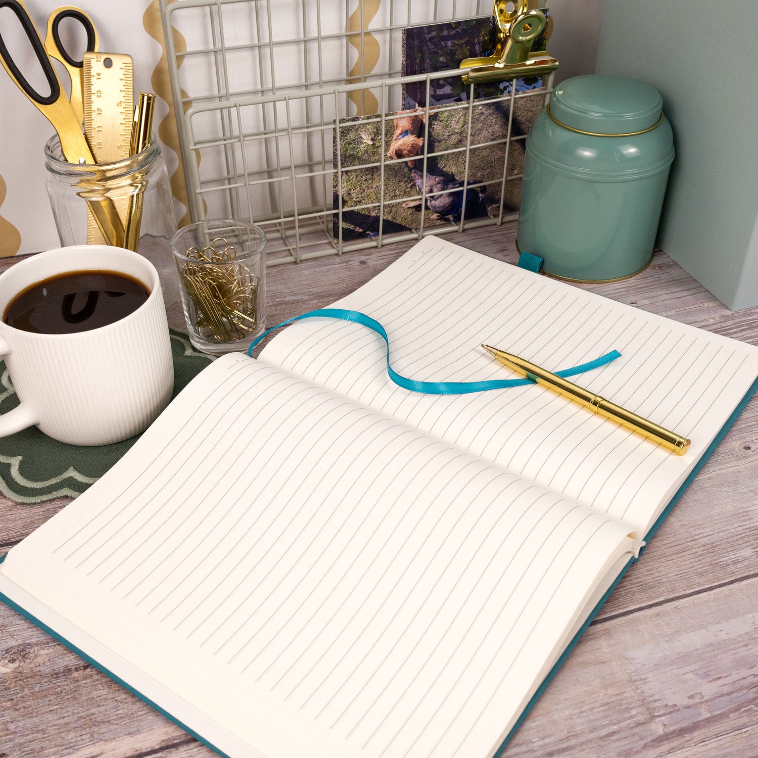 RK Journal Notebook – Faux Suede Teal B5 Design