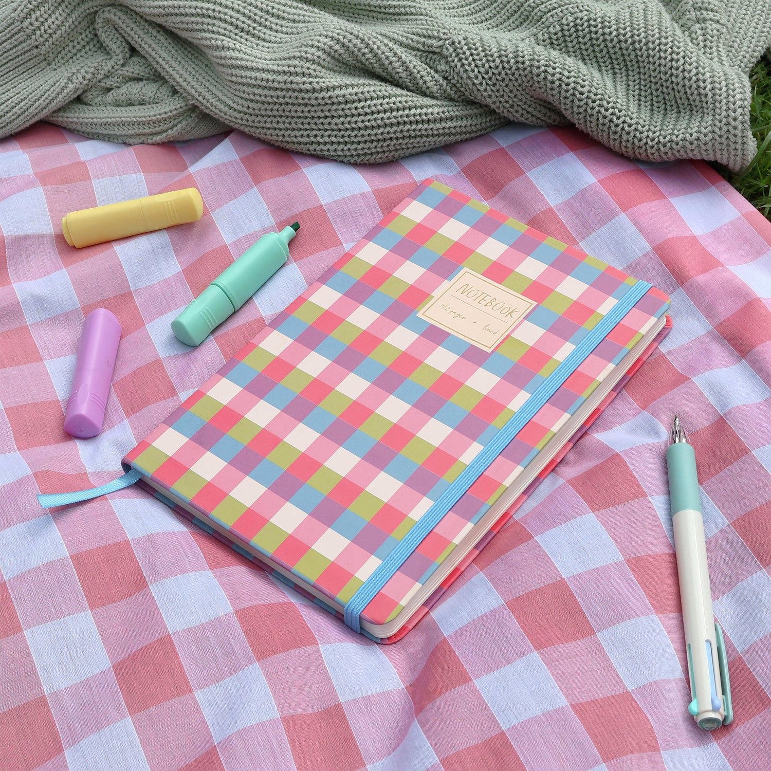 Journal Notebook – Pink Gingham A5 Design