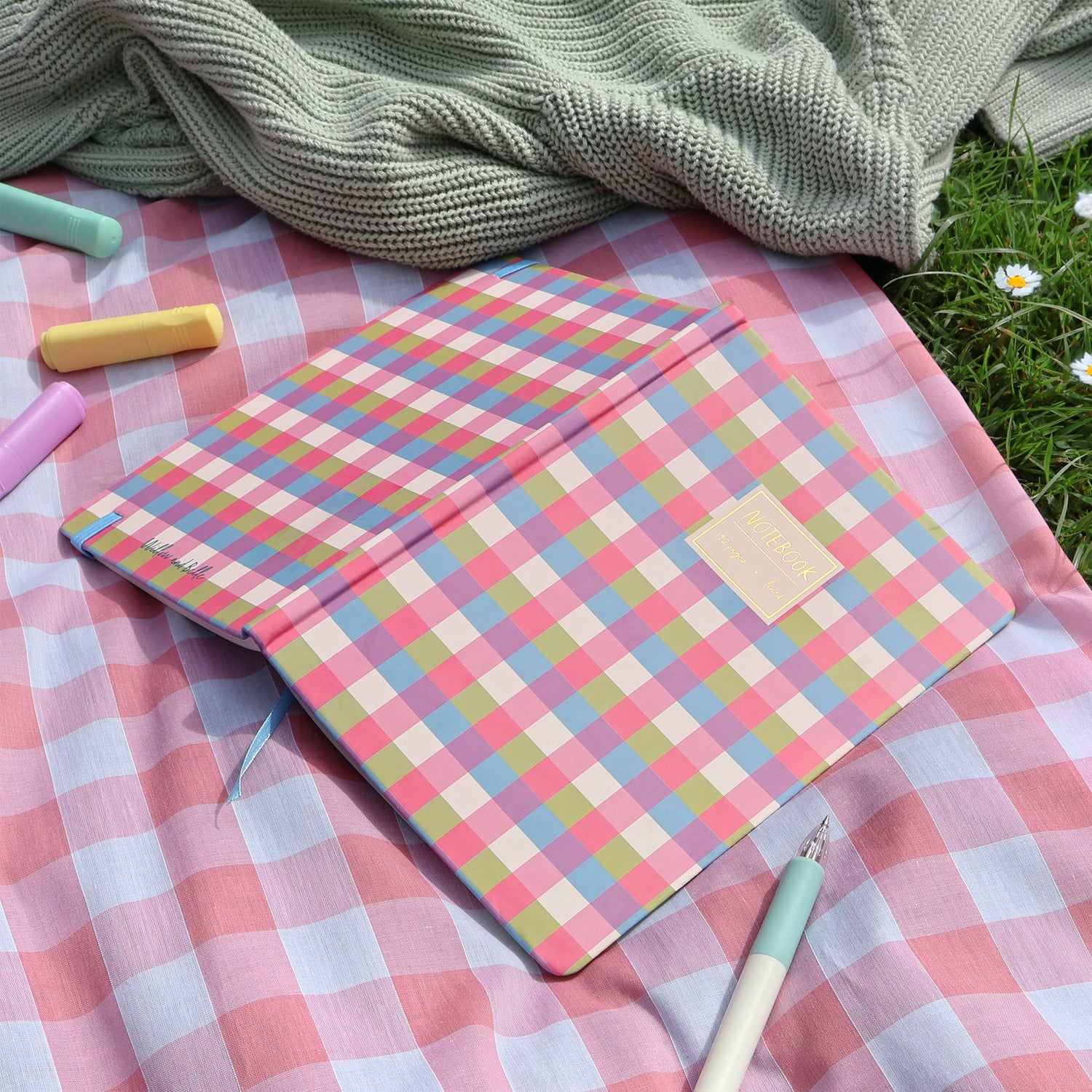 Journal Notebook – Pink Gingham A5 Design