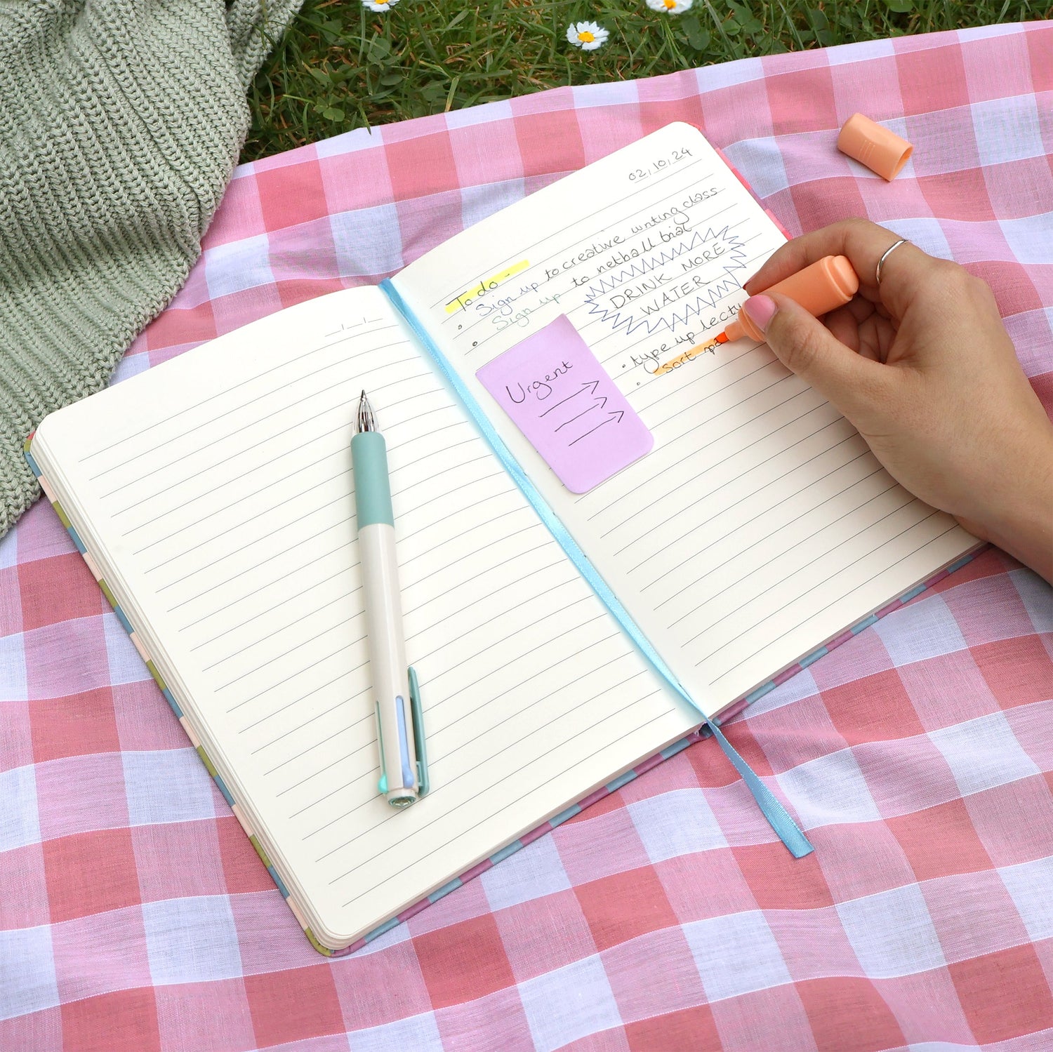 Journal Notebook – Pink Gingham A5 Design