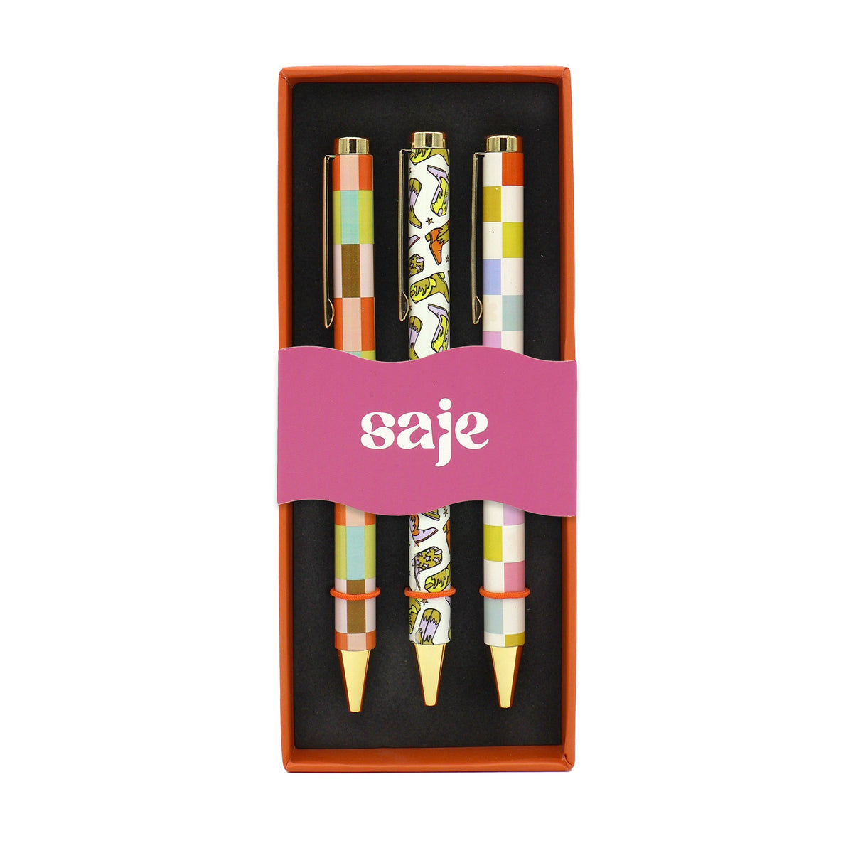 Saje Mixed Design Ballpoint Pens in Gift Box – Set of 3 Pens – Robert ...