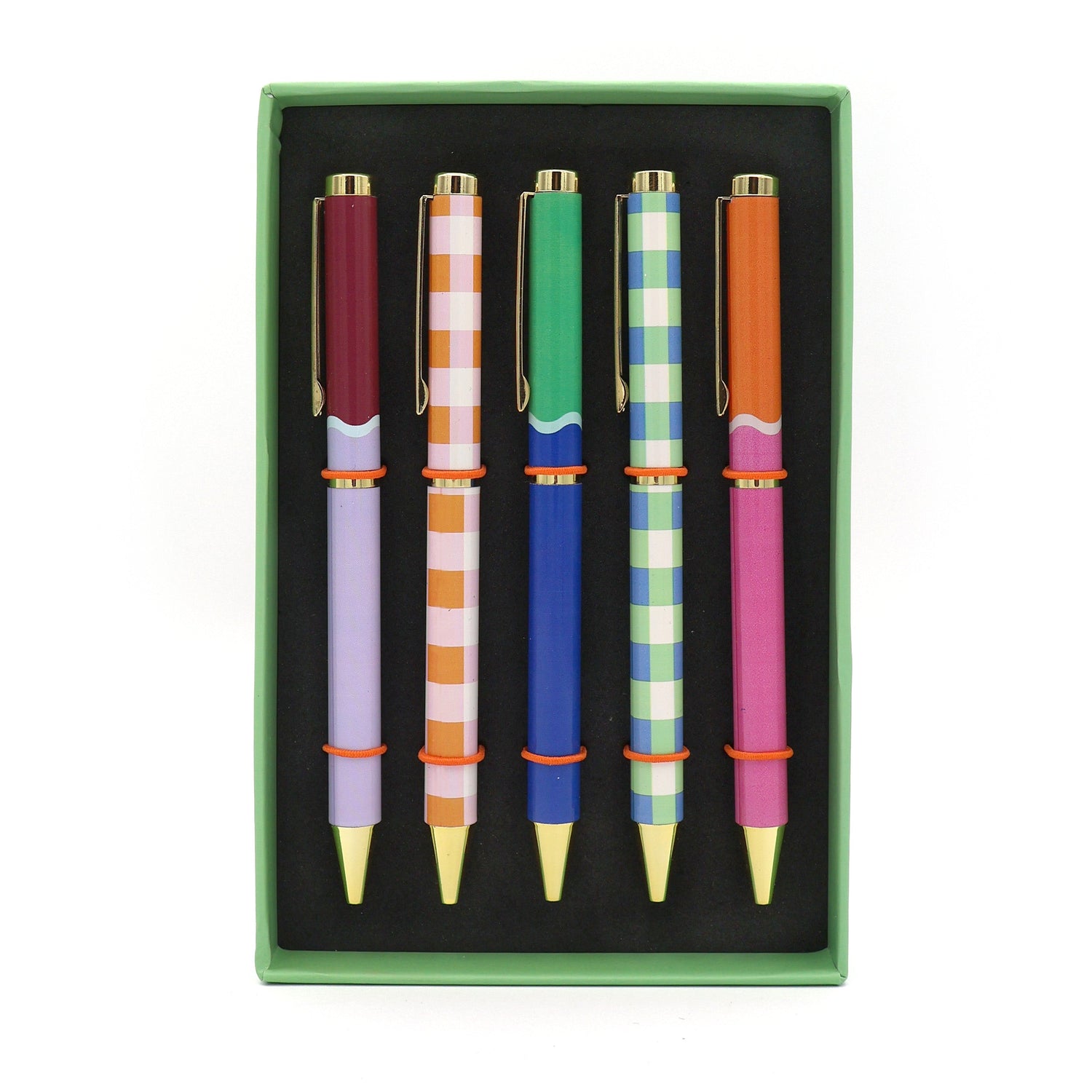 Saje Mixed Design Ballpoint Pens in Gift Box – Set of 5 Pens