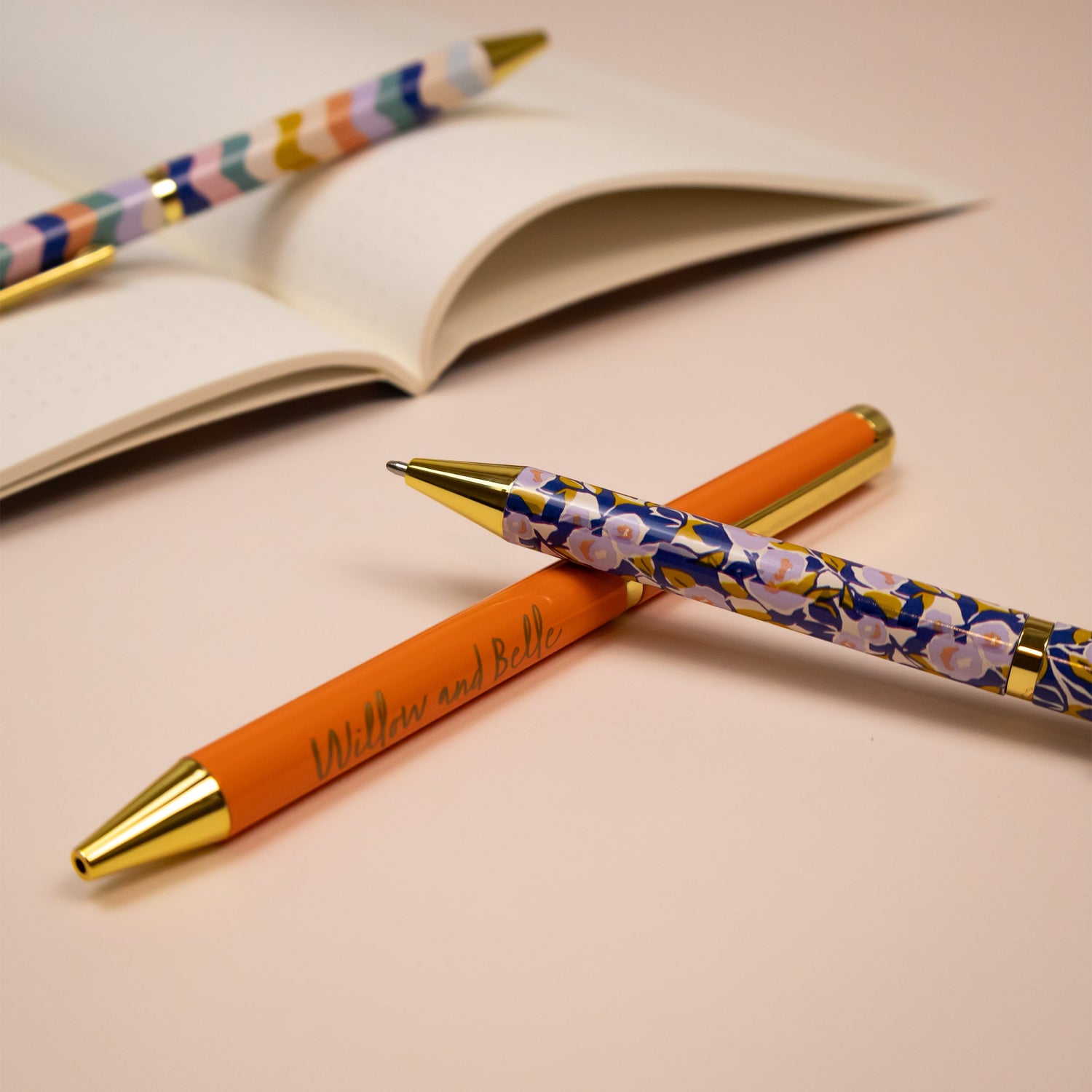 Willow and Belle Mixed Design Ballpoint Pens in Gift Box – Set of 5 Pens