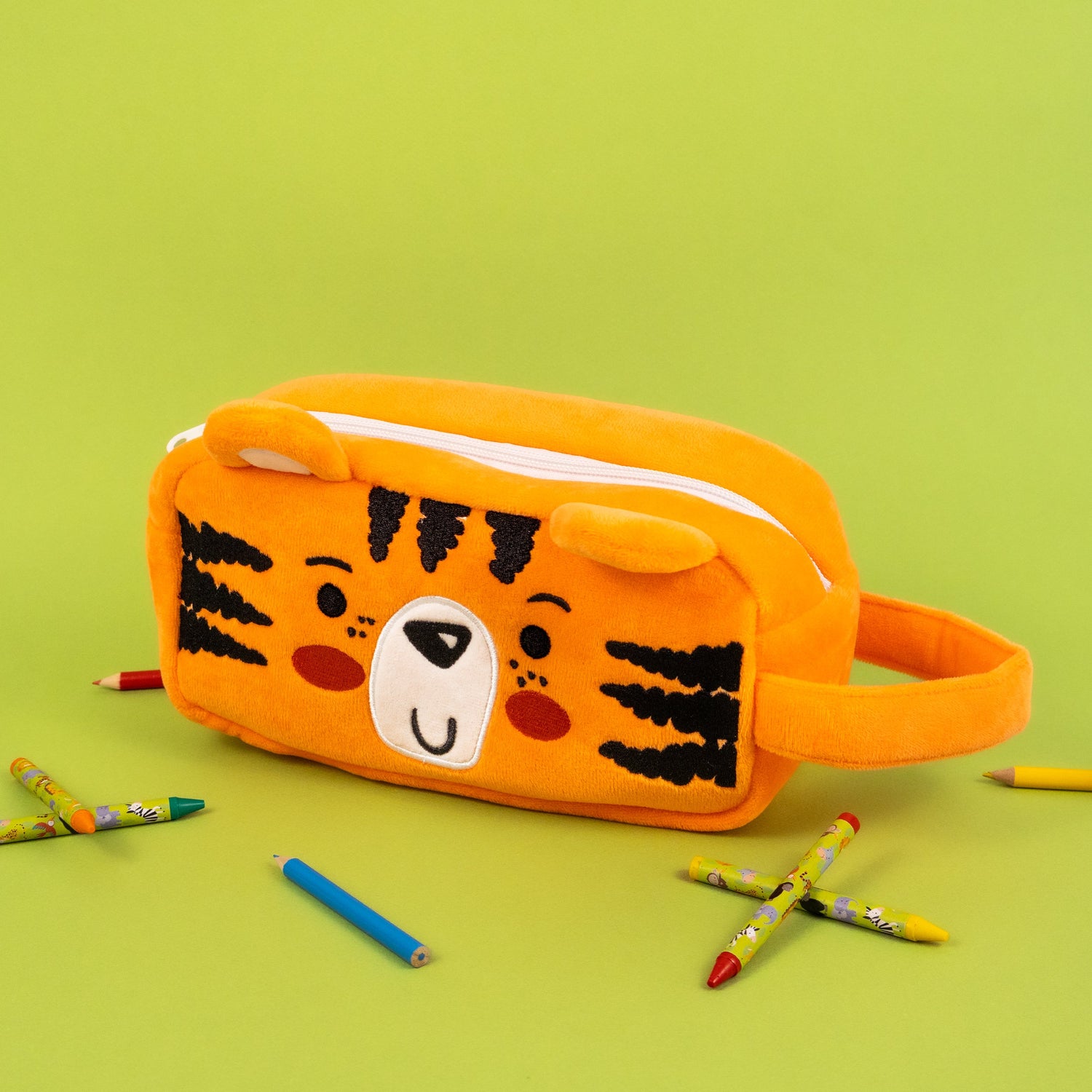 Jungle Animal Plush Pencil Case – Soft Zip-Up Storage for Kids