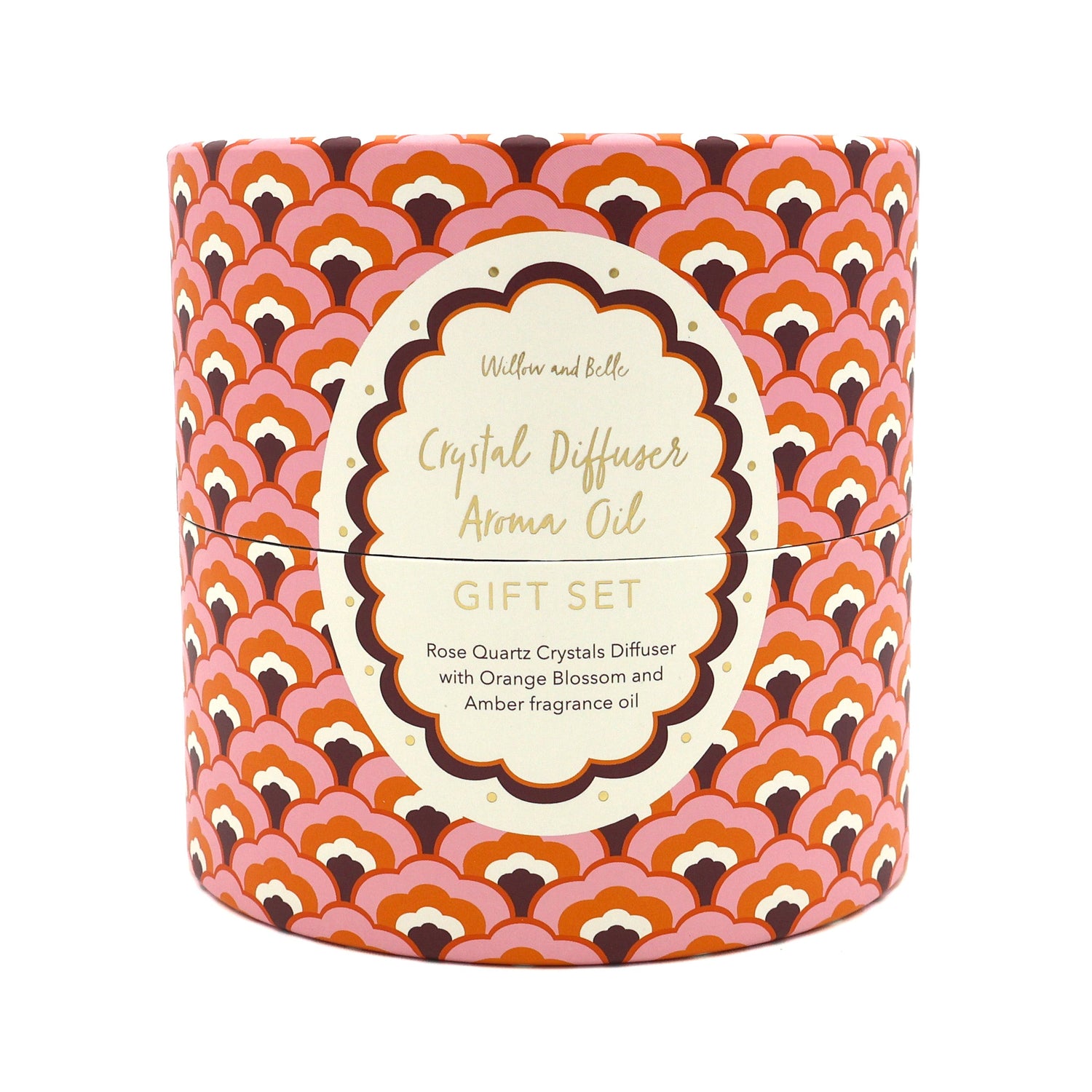 Rose Quartz Crystal Diffuser with Orange Blossom and Amber Fragrance Oil