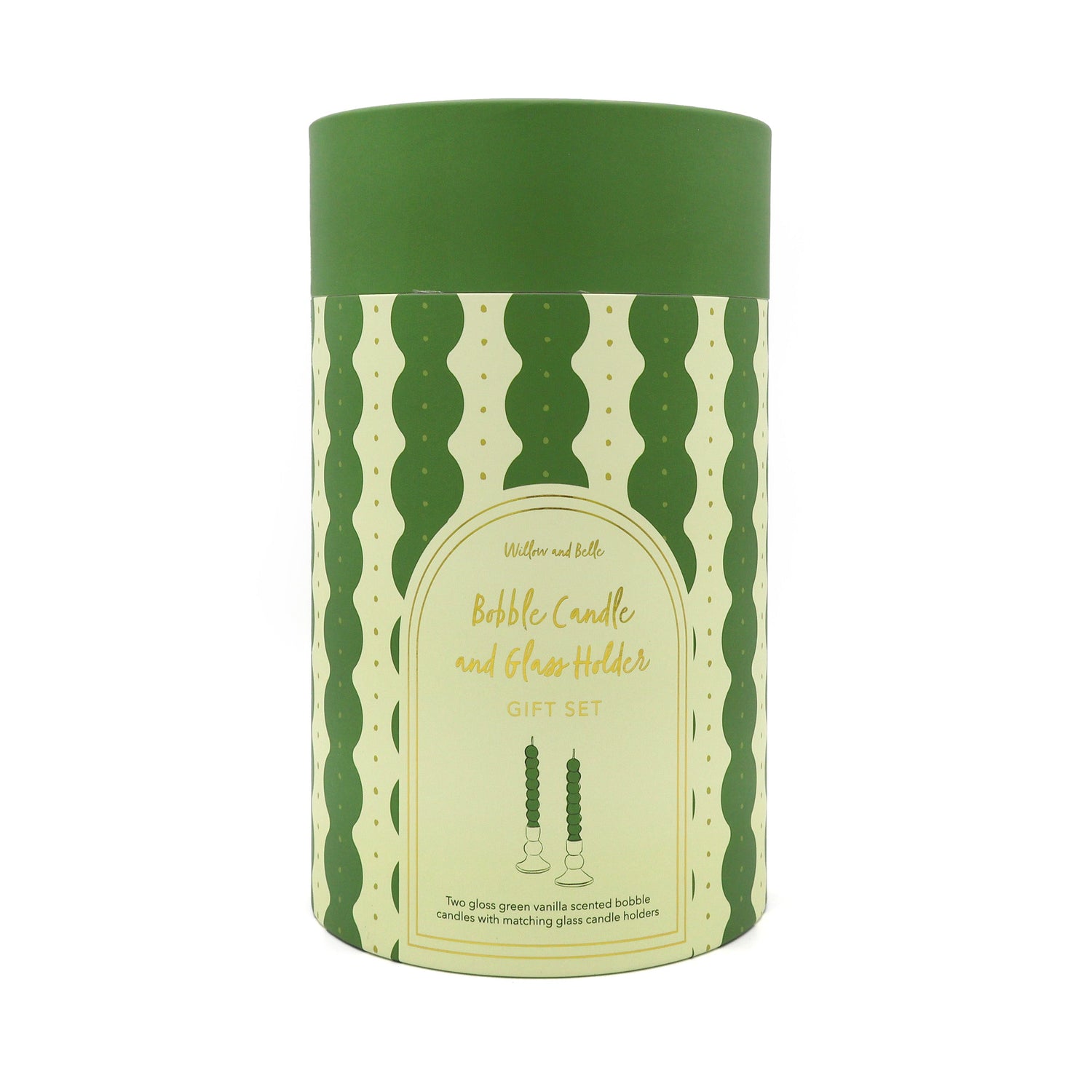 Willow and Belle Bobble Candle and Glass Holder Gift Set
