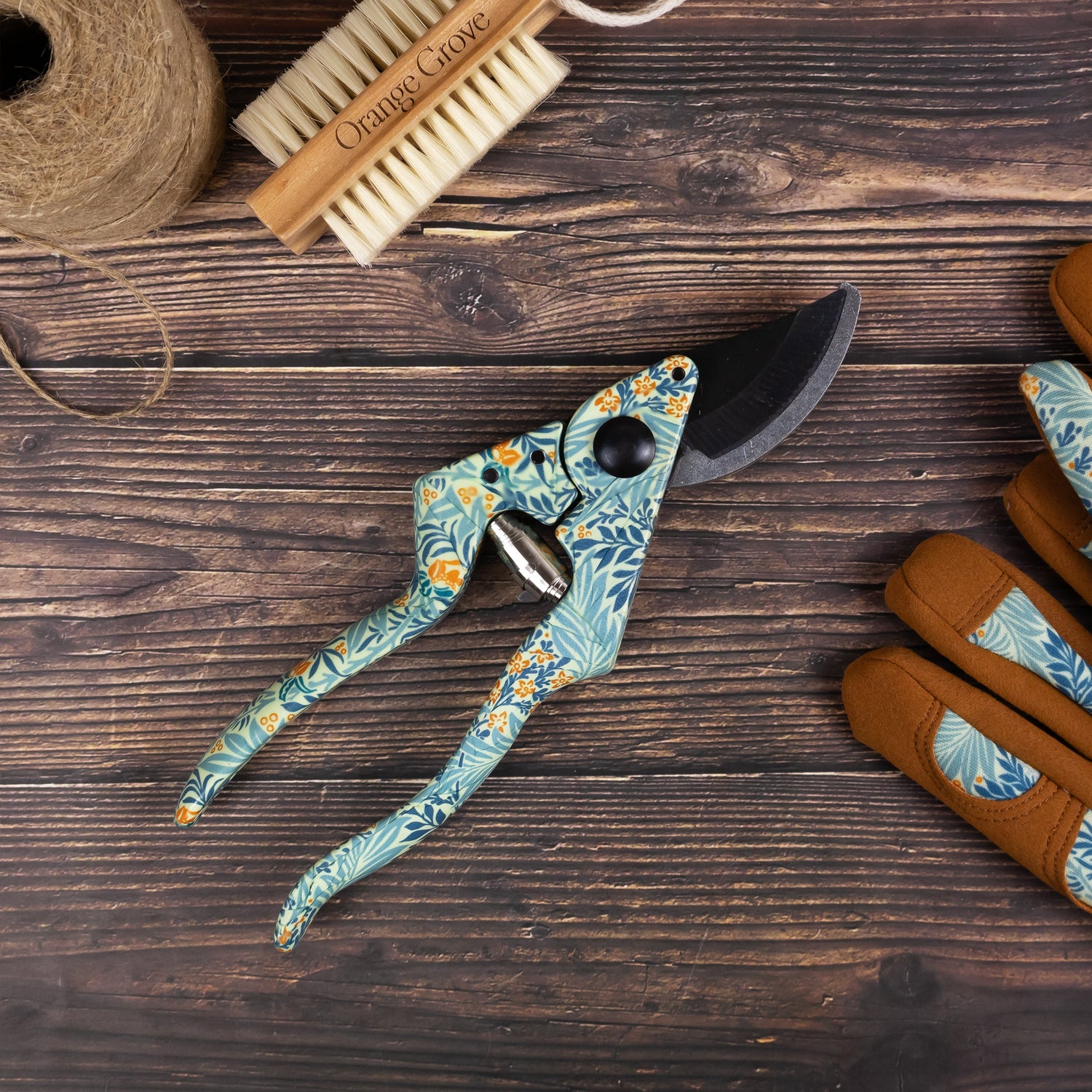 Orange Grove Secateurs - William Morris Larkspur Design