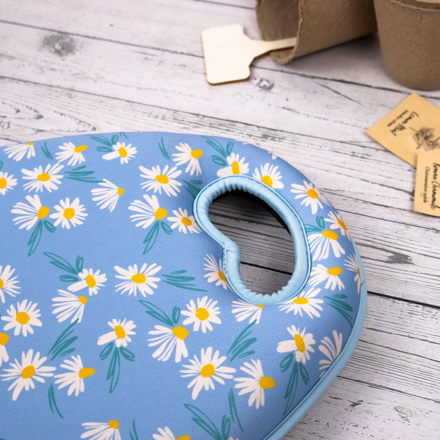 Willow and Belle Garden Kneeler - Daisy Blue Design - Padded Memory Foam