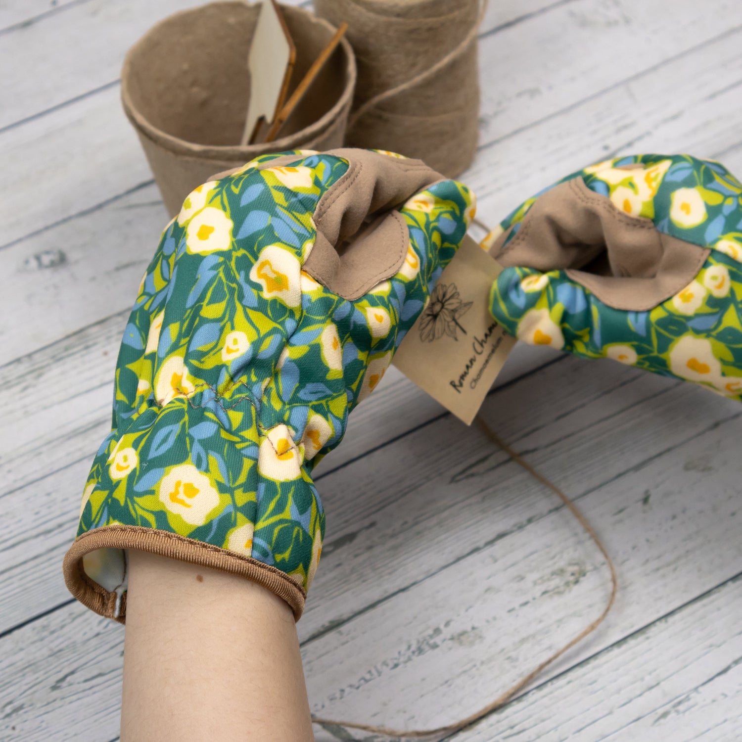 Willow and Belle Gardening Gloves - Abstract Floral Design