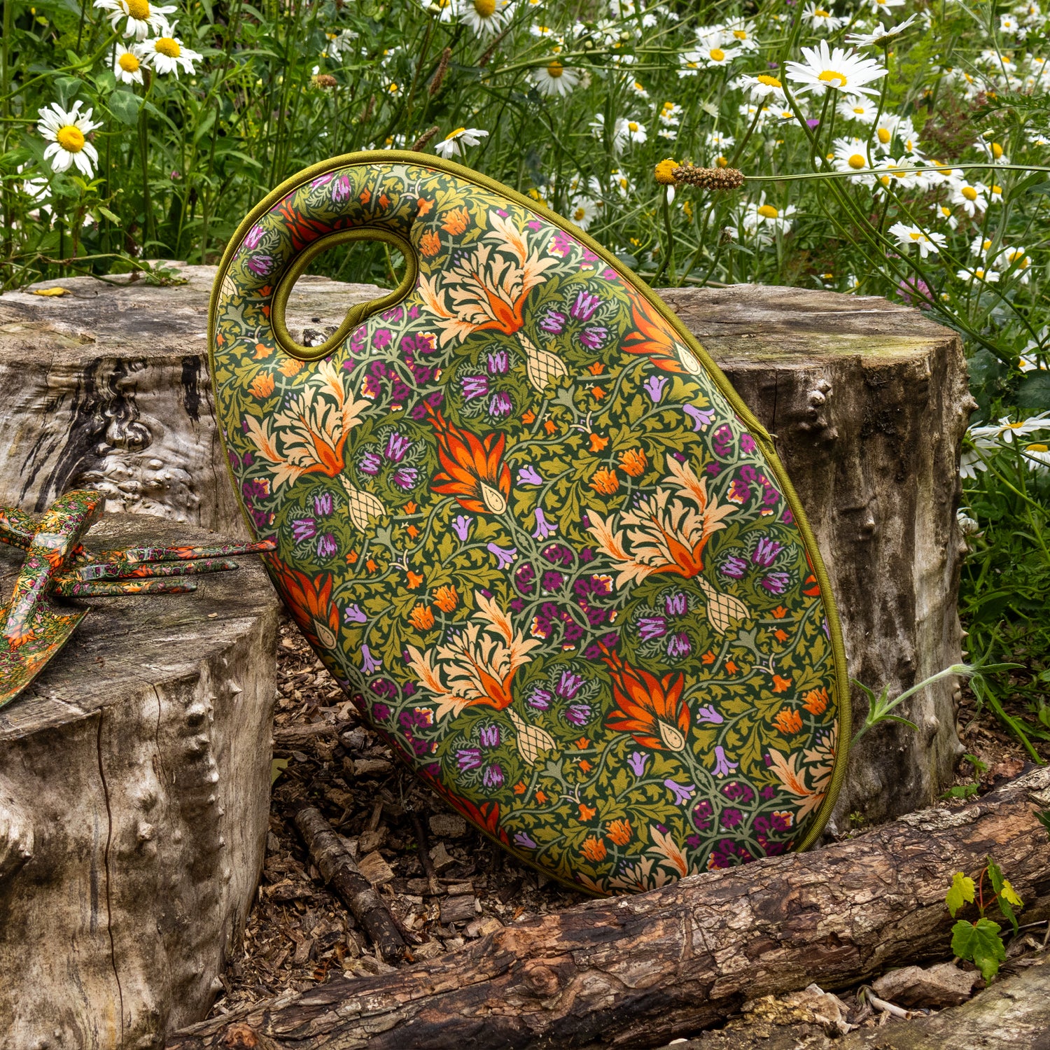 Orange Grove Garden Kneeler - William Morris Design - Padded Memory Foam
