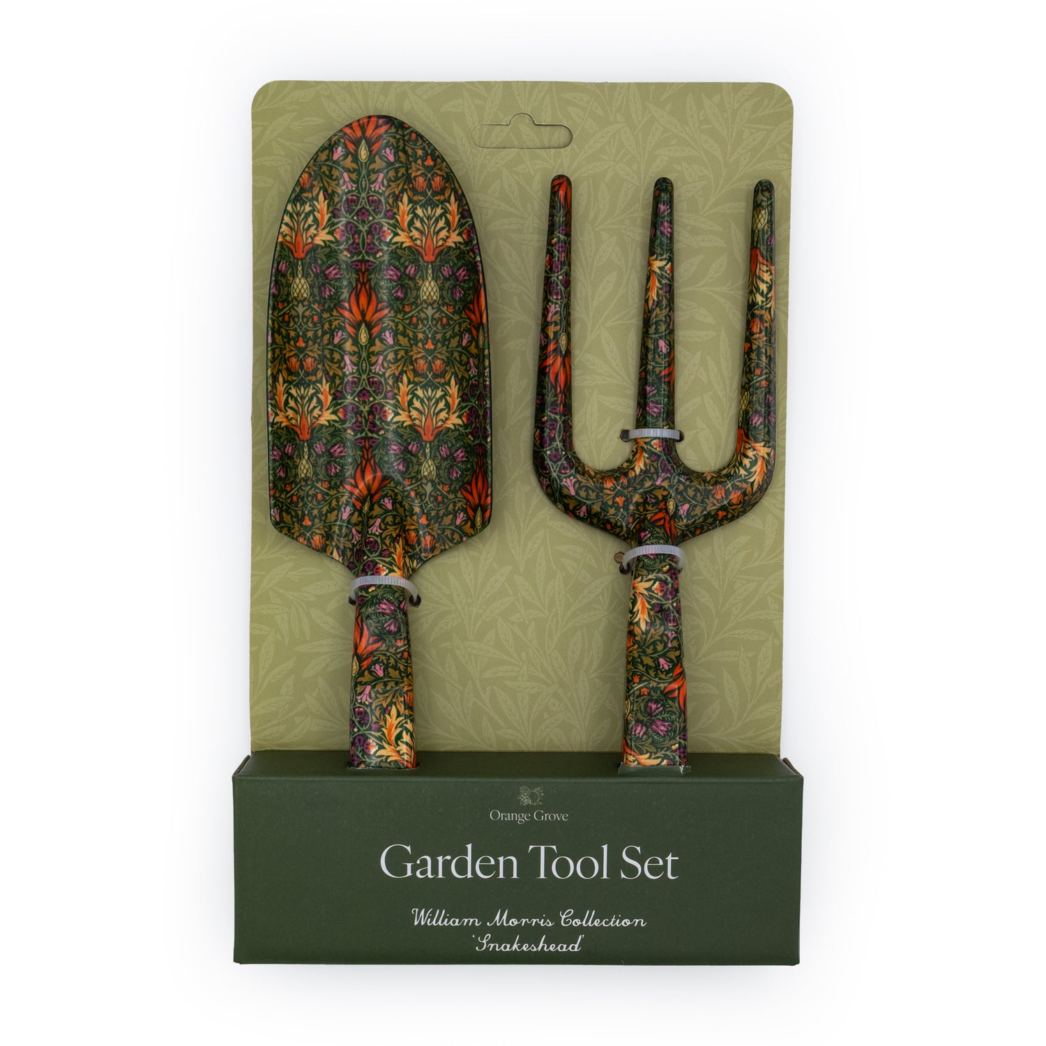 Orange Grove Fork and Trowel Garden Tool Set - William Morris Design
