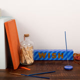 Wish Incense and Ceramic Holder - Lime & Coconut Scent with Blue Ceramic Holder