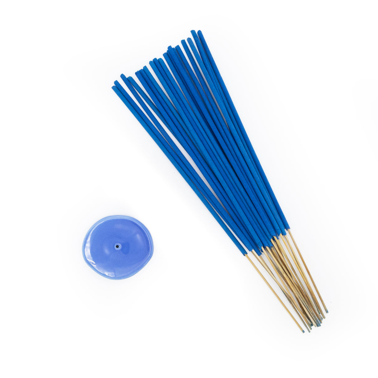 Wish Incense and Ceramic Holder - Lime & Coconut Scent with Blue Ceramic Holder